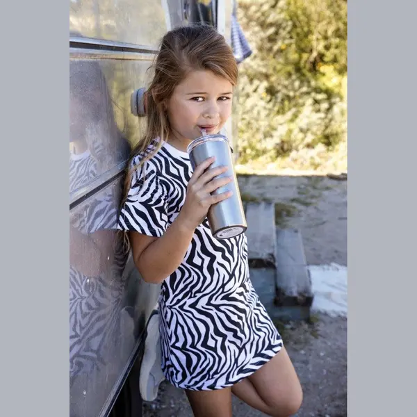 Dj Dutchjeans - Jurkje - Wit - Zebraprint - Famous - Maat 152 thumbnail