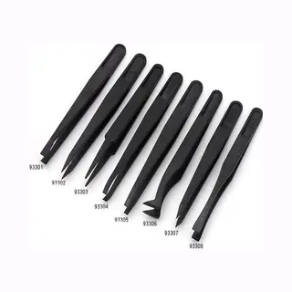 MerkIoos 8 Stuks Pincet Set – Plastic – Precisie Voor Hobby, Sieraden, Knutselen – Zwart