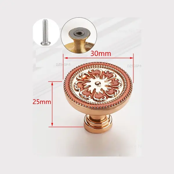 MerkIoos 5 Stuks Vintage Meubelknop - Bruin Goud - 3*2.5 Cm - Meubel Handgreep - Knop Voor Kledingkast, Deur, Lade, Keukenkast thumbnail