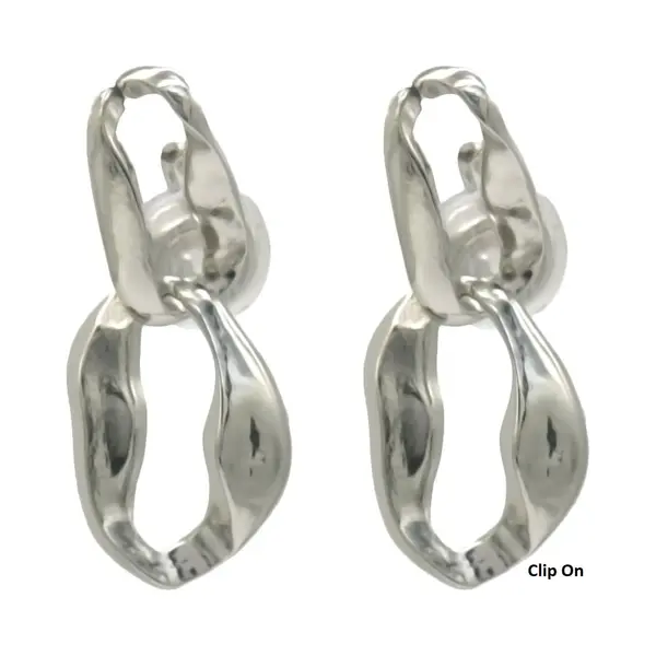 MustHaves Oorbellen Abstract - Oorclips - 3 Cm - Zilverkleurig thumbnail