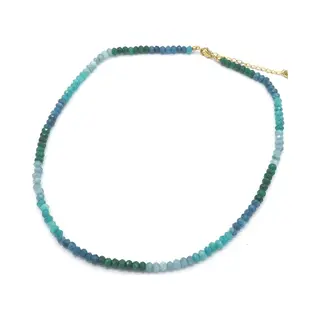 MustHaves Ketting Met Steentjes - Rvs - Lengte 39-45 Cm - Blauw
