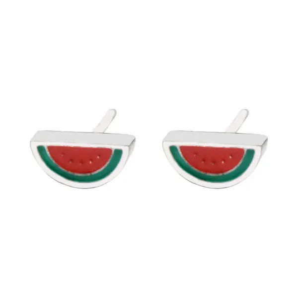 MustHaves Oorbellen Voor Kinderen - Watermeloen - Rvs - 8 Mm - Zilverkleurig thumbnail