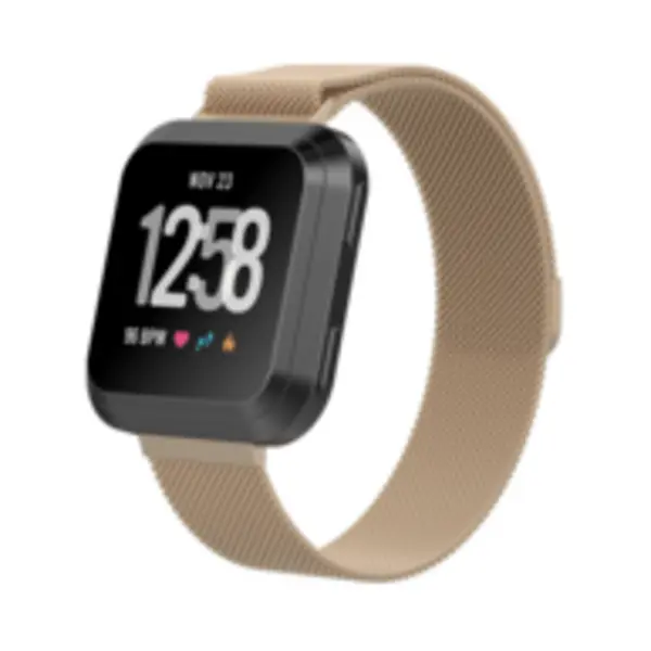 By Qubix Milanese Geschikt Voor Fitbit Versa 1 - 2 & Lite Bandjes Maat, Small - Vintage Goud Smartwatchbandje Bandje Armband Polsband Strap Band thumbnail