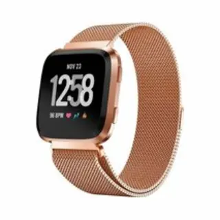 By Qubix Geschikt Voor Fitbit Versa 1 - 2 & Lite Milanese Bandje - Maat, Small - Rosé Goud Smartwatchbandje Bandje Armband Polsband Strap Band