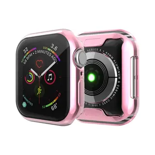 By Qubix Siliconen Case (volledig Beschermd) 40mm - Roze - Geschikt Voor Apple Watch 40mm Hoesje - Screenprotector - Bescherming IWatch - Bescherm