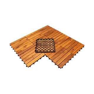 Pro Garden - Terrastegels - Hardhouten Kliktegels 30x30 Cm - Bruin (set Van 9)