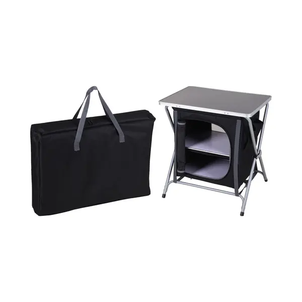 Redcliffs - Faltbarer Campingschrank Mit Tablett Und Ablagen Campingmöbel Klappaufbewahrung thumbnail