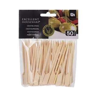 Excellent Houseware Cocktail/Tapas-Spieße 50 Stück 9cm Bambus Appetizer-Spieß 50 Stück 9 Cm