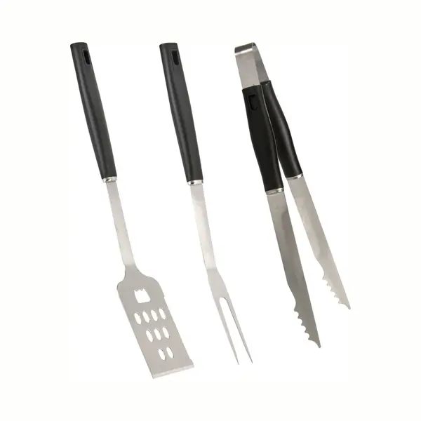 Bbq/barbecue Gereedschap - Set 3-delig - Rvs - Tang - Vork - Spatel thumbnail