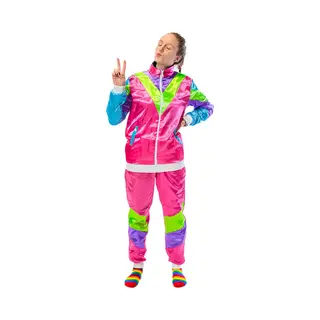 Partytrader Fout Trainingspak - Retro - Foute Party Kleding - 80s Kostuum - Dames - Heren - Roze - Maat Xl/Xxl