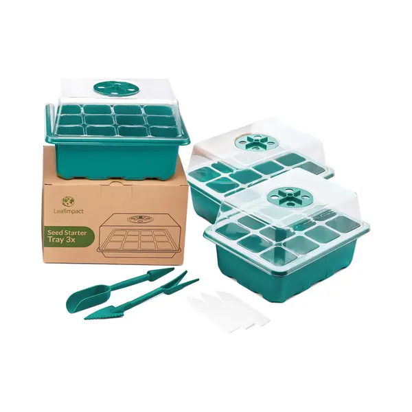 3 Pack LeafImpact Kweekbak - Complete Kweekset - Moestuin Kweekkas - Kweektafel - Verstelbare Ventilatie - Kweekbakken Moestuin thumbnail