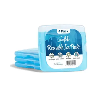 Mini Koelelementen Voor Koeltas & Koelbox - Platte Mini Vrieselementen Met Gel Voor Lunchbox - 4 Stuks - Sunflake