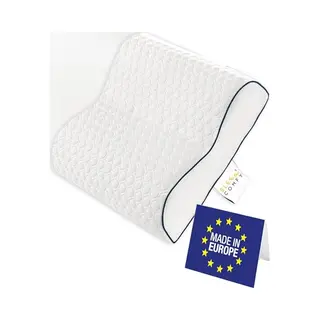 Sleep Comfy - Premium Visco Hws Nackenkissen, 60x40x14/12cm, Kopfkissen Mit Bezug, Nackenstützkissen Memory Foam Ergonomisches, Orthopädisches
