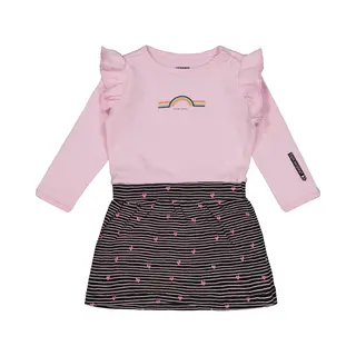 4PRESIDENT Meisjes Jurk - Stripe Aop Black - Maat 80 - Meisjes Jurken