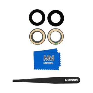 Mmobiel Back Rear Camera Glass Lens Replacement Compatible With IPhone 15/15 Plus - Incl. Double Sided Adhesive, Tweezer And Cloth.
