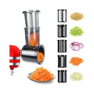 Mmobiel Gemüseschneider Für KitchenAid Standmixer – Slicer Shredder Aufsatz - Käsereibe, Gemüseschneider, Salatbereiter, Lebensmittelhobel – Slicer