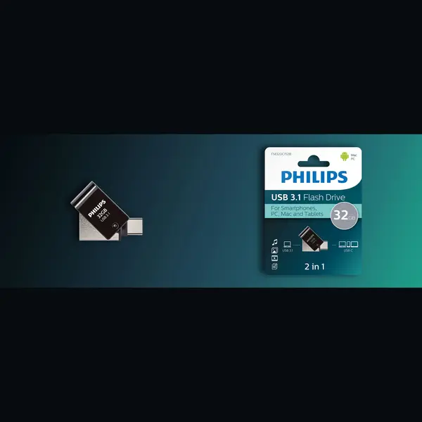 Philips FM32DC152B/00 Usb flash drive 32 Gb Usb Type-C 3.2 Gen 1 (3.1 Gen 1) Zwart thumbnail