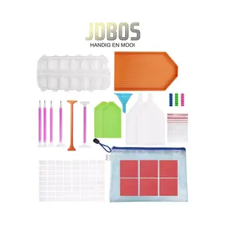 Jdbos Handig en mooi Jdbos ® Diamond Painting Opbergdoos - Pen - Wax - Accessoires - 24-delige Set