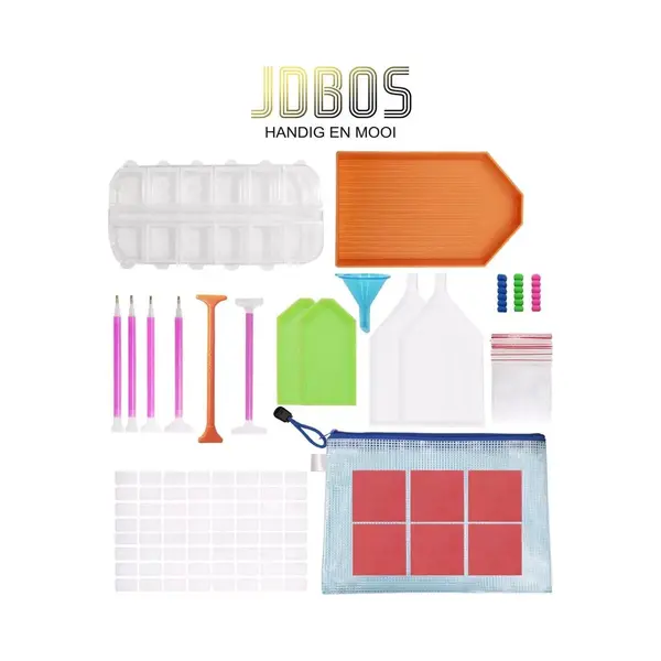 Jdbos Handig en mooi Jdbos ® Diamond Painting Opbergdoos - Pen - Wax - Accessoires - 24-delige Set thumbnail