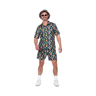 Wilbers & Wilbers Hawaii Festival Outfit Heren Ananas Flowers - Maat M