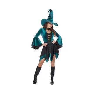 Wilbers & Wilbers 4661 - Elegantes Hexenkleid Aus Samt Für Damen, Magierin, Zauberin, Für Karneval, Halloween