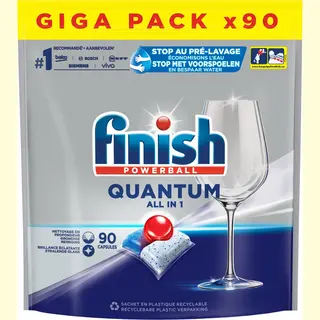 Finish Powerball - Quantum All In 1 - Vaatwastabletten - Stralende Glans - 90 Tabletten
