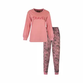 Irresistible Dames Pyjama - Katoen - Zebra Print - Rose - Maat 3XL