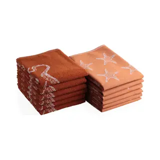 DoubleDry Theedoeken En Keukendoeken Set - 12 Stuks - 100% Katoen - Hoge Absorptie & Duurzaam - Oceaan, Terracotta