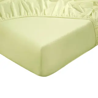DoubleDry Hoeslaken 100% Natuurlijk Katoen - Tweepersoons 140x200 Cm - Zacht & Ademend - Rondom Elastiek - Lichtgeel