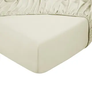 DoubleDry Hoeslaken 100% Natuurlijk Katoen - Tweepersoons 140x200 Cm - Zacht & Ademend - Rondom Elastiek - Crème