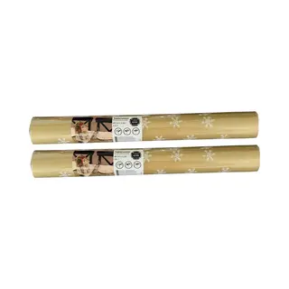 Glopoll 2 Rollen Airlaid Kerst Tafelloper 3-in-1 Met Scheurlijn Om De 40 Cm – 40 X 320 Cm – Kerstmotief – Tafelloper, Placemats & Tête-à-Tête –
