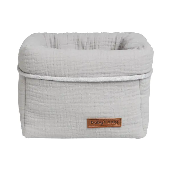 Bo Baby's Only Baby's Only - Korb Breeze - Aufbewahrungskorb - Für Pflege- Und Babyprodukte - Kinderzimmer Deko - 100% Baumwolle - Grau - 18x18x18 Cm thumbnail
