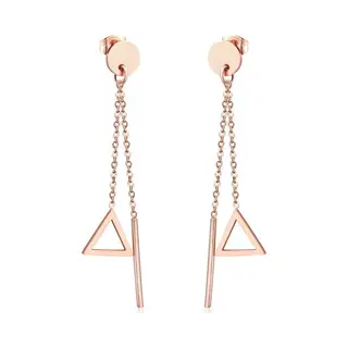 Cilla Jewels Dames Oorhangers Edelstaal Staaf Driehoek Rose