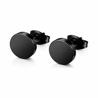 Lgt Jwls Stud Oorbellen - Ronde Oorknoppen - Edelstaal - Lgt Jewels - Zwart - 10mm