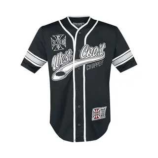 West Coast Choppers 30 Years Anniversary Limited Baseball Jersey Short-sleeved Shirt Black White