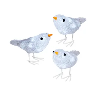 Lumineo Witte Vogels Lichtsnoer Met Led – Set Van 3