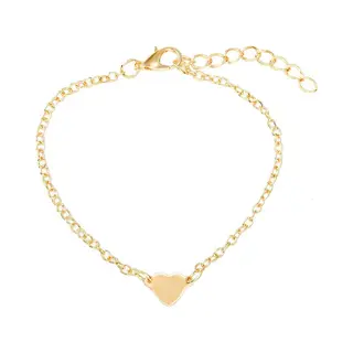 Miresa Armband Met Hart Bedel - Minimalistisch Hartje- Goudkleurig - 15 + 5 Cm