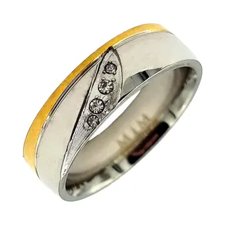 Tesoro Mio Michel – Ring Met 4 Steentjes - Vrouw - Edelstaal In Kleuren Zilver & Goud – 18.00 Mm / Maat 57