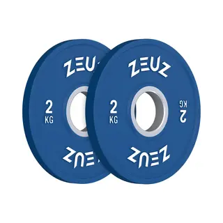 Zeuz Halterschijf 2 Stuks 2 Kg – 4 Kg Gewichten Set – Voor 50 Mm Halter - Metaal & Rubber - 2KG Schijf