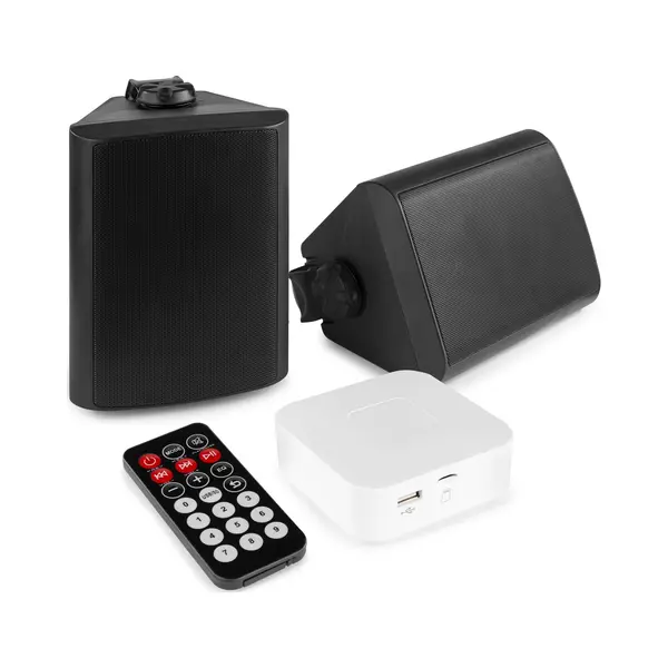 Power Dynamics Bluetooth Speakerset Met 2 Speakers Voor Buiten (5 Inch) Voor Tuin, Terras, Etc. - (Aktiv, 2x 30 W), Pa Lautsprecher thumbnail