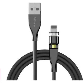 DrPhone Omnia 540° - 2 Meter Lightning Magnetische Oplader 5V 3A Kabel – Premium Geschikt Voor O.a IPhone / IPod / Airpods / IPad