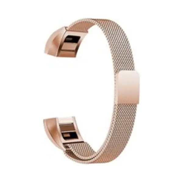 By Qubix Geschikt Voor Fitbit Alta Hr - Milanese Bandje - Maat, Small - Champagne Goud Smartwatch Bandje thumbnail