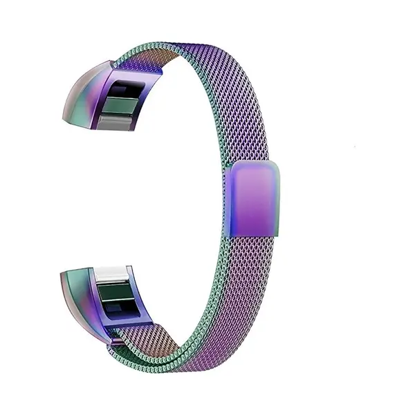 By Qubix Geschikt Voor Fitbit Alta Hr - Milanese Bandje - Maat, Large - Multicolor Smartwatch Bandje thumbnail