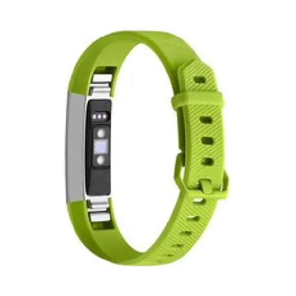 By Qubix Geschikt Voor Fitbit Alta Hr Siliconen Bandje Met Gesp - Maat, Large - Grasgroen Smartwatch Bandje thumbnail
