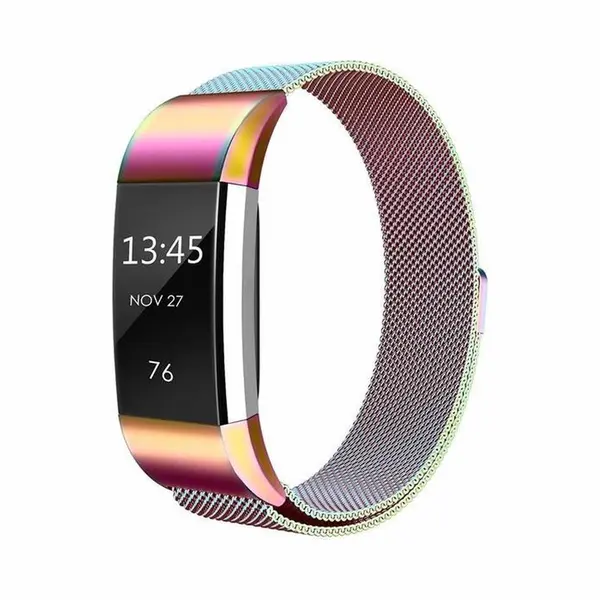 By Qubix - Geschikt Voor Fitbit Charge 2 Milanese Bandje - Maat, Small - Multicolor - Horlogeband - Smartwatchbandje thumbnail