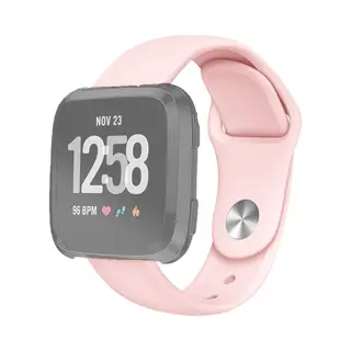 By Qubix Geschikt Voor Fitbit Versa 1 - 2 & Lite Siliconen Bandje - Maat, Small - Roze Smartwatchbandje Bandje Armband Polsband Strap Band Watchband