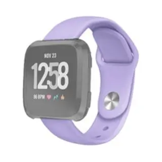 By Qubix Geschikt Voor Fitbit Versa 1- 2 & Lite Siliconen Bandje - Maat, Small - Lila Smartwatchbandje Bandje Armband Polsband Strap Band Watchband