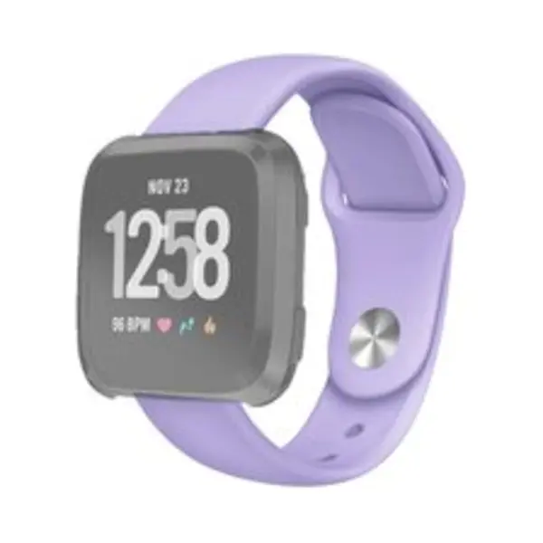 By Qubix Geschikt Voor Fitbit Versa 1- 2 & Lite Siliconen Bandje - Maat, Small - Lila Smartwatchbandje Bandje Armband Polsband Strap Band Watchband thumbnail