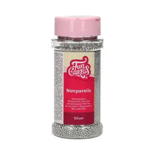 FunCakes Nonpareils Silver, Cake Sprinkles, Great Taste, Perfect For Cake Decorating, Hundreds And Thousands Sprinkles. 80 G.