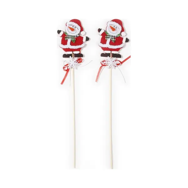 Inge-glas 2x Kerststukje Onderdelen Stekers Met Sneeuwpoppen 30 Cm - Kerststukjes Onderdelen thumbnail